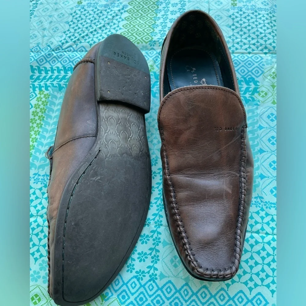 Ted Baker Dark Brown Leather Slip-Ons